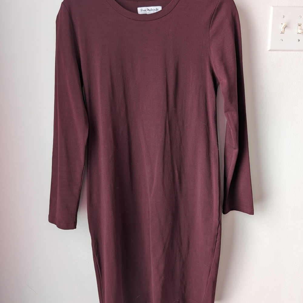 Long-Sleeve Dress In Deep Wine
